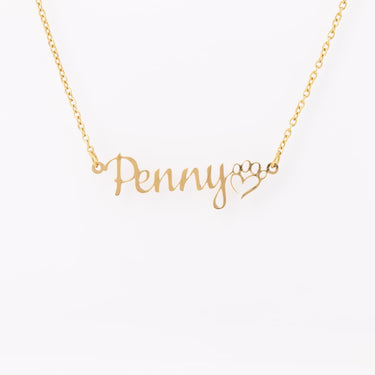 Personalized Name with Dog Paw Necklace - Love You This Much